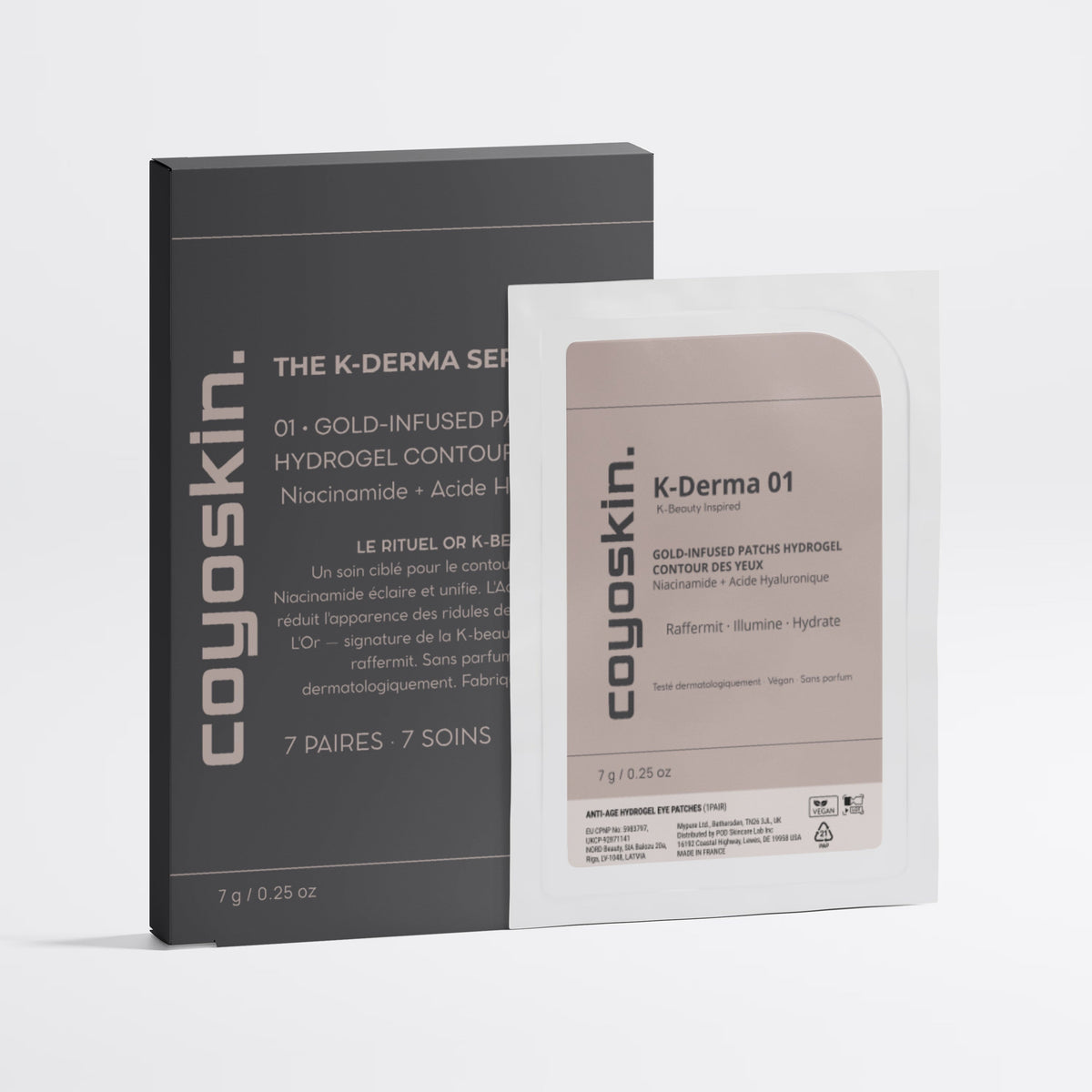 K-DERMA 01 — Patchs hydrogel contour des yeux à l'Or